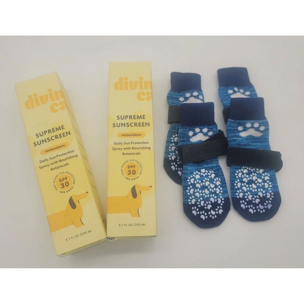 Divine Canine Supreme Sunscreen Bundle Bonus Dog Paw Socks Pet Care‎